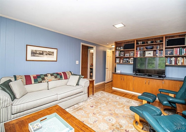 101 Luan Cir, Dewitt, NY 13078 - living room with light wood-type flooring and crown molding