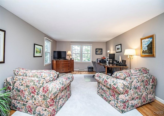 101 Luan Cir, Dewitt, NY 13078 - living room featuring wood finished floors and a desk