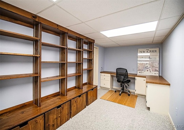 101 Luan Cir, Dewitt, NY 13078 - office with built in study area, carpet flooring, and a drop ceiling