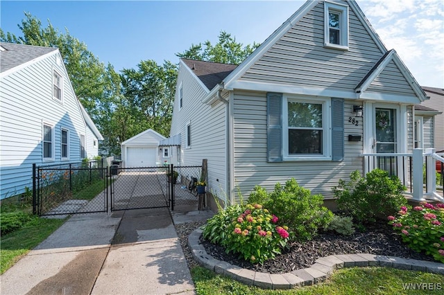 282 N Wrexham Ct, Tonawanda, NY 14150 - view of front of house with a gate, a garage, and an outdoor structure