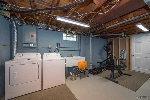 282 N Wrexham Ct, Tonawanda, NY 14150 - below grade area featuring electric panel and washing machine and clothes dryer
