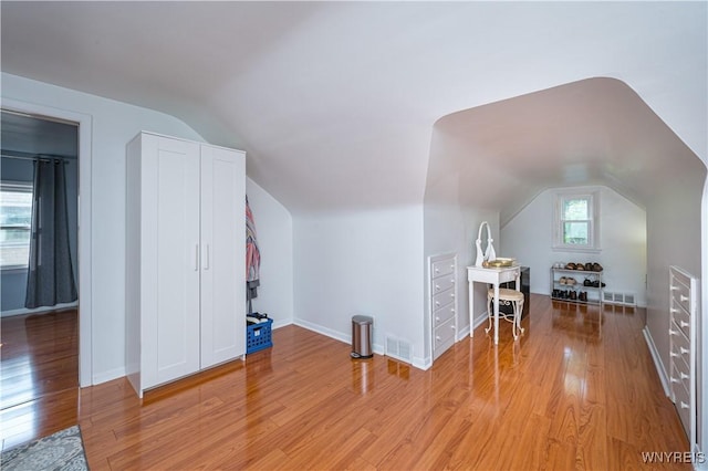 282 N Wrexham Ct, Tonawanda, NY 14150 - bonus room with lofted ceiling and light wood-style floors