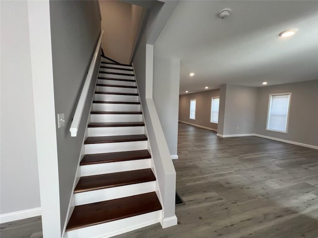 1574 Pine St, Woodhull, NY 14898 - staircase with plenty of natural light, wood finished floors, and recessed lighting