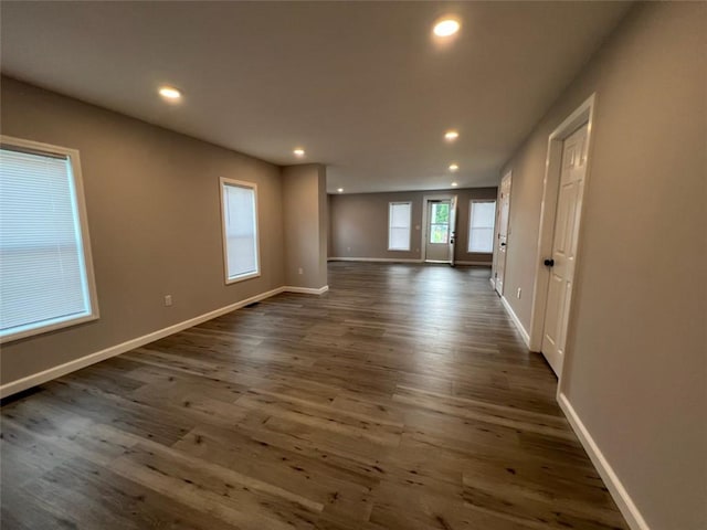 1574 Pine St, Woodhull, NY 14898 - empty room with dark wood-style flooring and recessed lighting