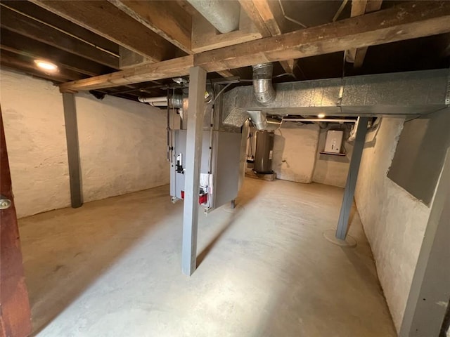 1574 Pine St, Woodhull, NY 14898 - unfinished basement featuring water heater and heating unit