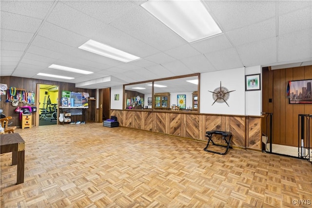 5 Hingham Rd, Utica, NY 13501 - welcome area with wood walls and a drop ceiling