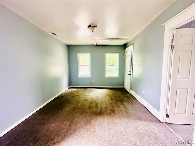 253 Gold St, Buffalo, NY 14206 - empty room featuring carpet flooring and attic access