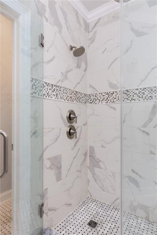 405 Greystone Dr, Horseheads, NY 14845 - full bath with a stall shower and ornamental molding