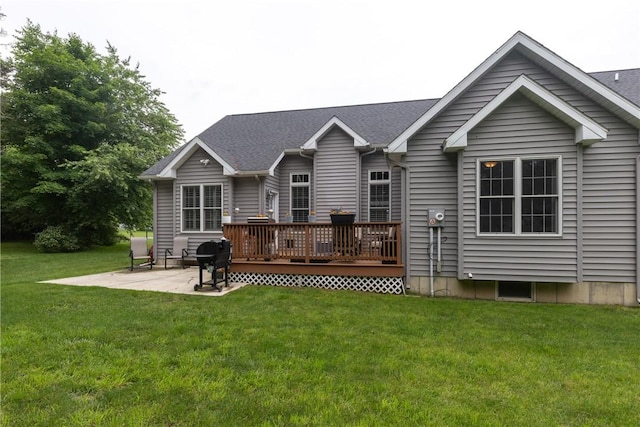 405 Greystone Dr, Horseheads, NY 14845 - rear view of house featuring a patio area, a deck, and a lawn