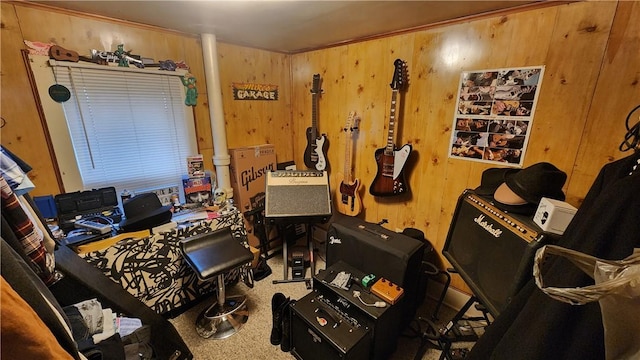 401 Lower Pace Rd, Corning City, NY 14830 - home office featuring wooden walls
