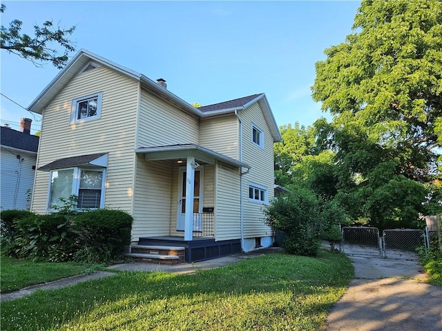 178 Campbell Park, Rochester, NY 14606 - traditional home with a gate and a chimney