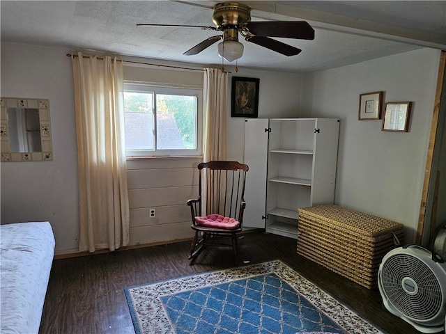 178 Campbell Park, Rochester, NY 14606 - living area featuring dark wood finished floors and a ceiling fan