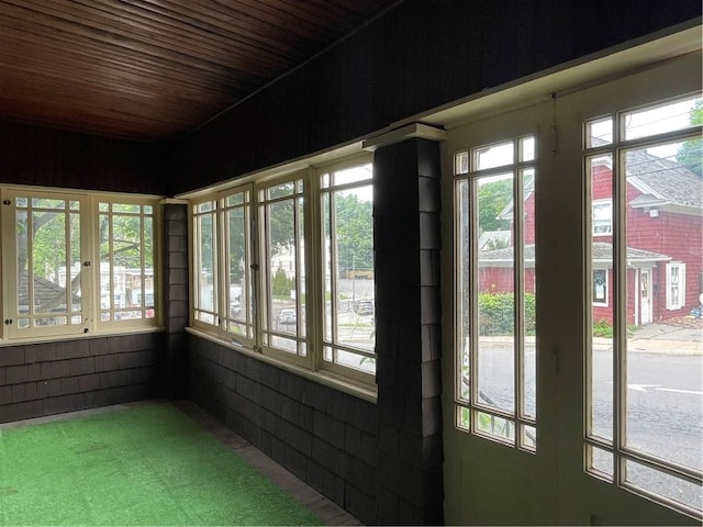 4 Third St, Oneonta, NY 13820 - unfurnished sunroom with wood ceiling