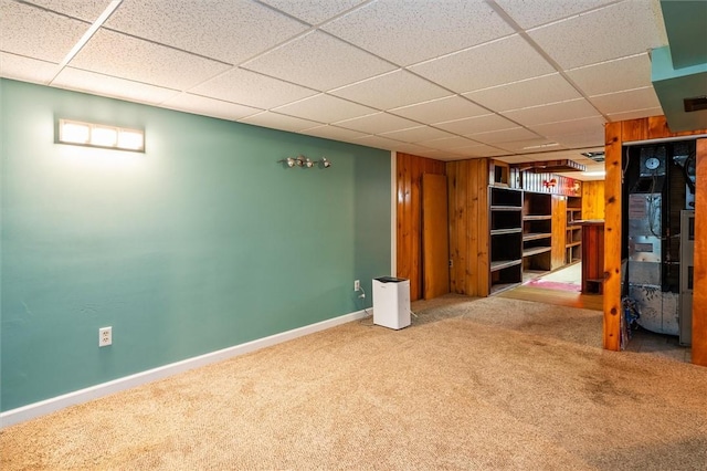 179 Down St, Henrietta, NY 14623 - finished below grade area featuring carpet floors and a paneled ceiling
