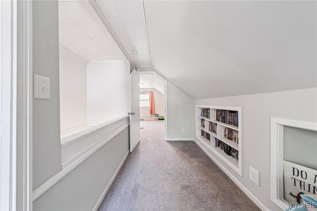 167 Somerville Ave, Tonawanda, NY 14150 - additional living space featuring built in shelves, carpet flooring, and lofted ceiling