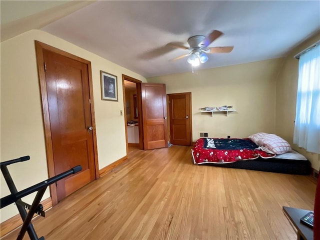 2 Washington St, North Dansville, NY 14437 - bedroom with light wood finished floors and ceiling fan