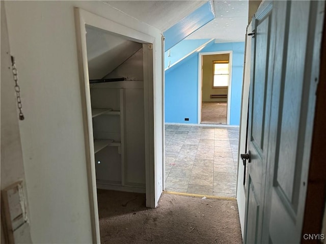 211 W Park St, Lenox, NY 13032 - hallway with lofted ceiling and carpet