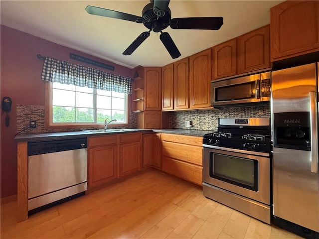 890 Holdridge St, Southport, NY 14904 - kitchen with appliances with stainless steel finishes, dark countertops, backsplash, and open shelves