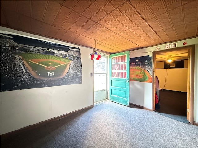 890 Holdridge St, Southport, NY 14904 - empty room with an ornate ceiling and carpet flooring