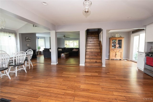 1109 Church Rd, Lysander, NY 13027 - living room with light wood-style floors, stairs, and recessed lighting