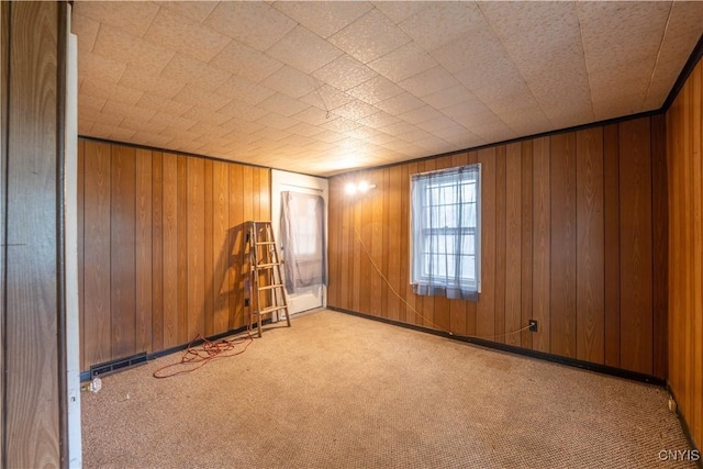 103 Stanwix St, Rome, NY 13440 - carpeted empty room featuring wood walls
