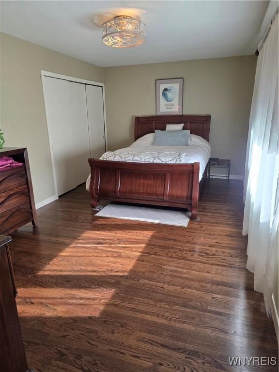 4049 River Rd, Lewiston, NY 14174 - bedroom featuring wood finished floors and a closet