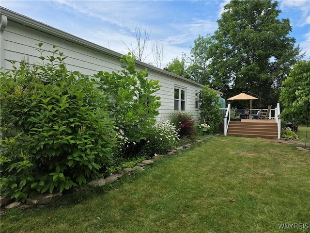 4049 River Rd, Lewiston, NY 14174 - view of grassy yard with a deck