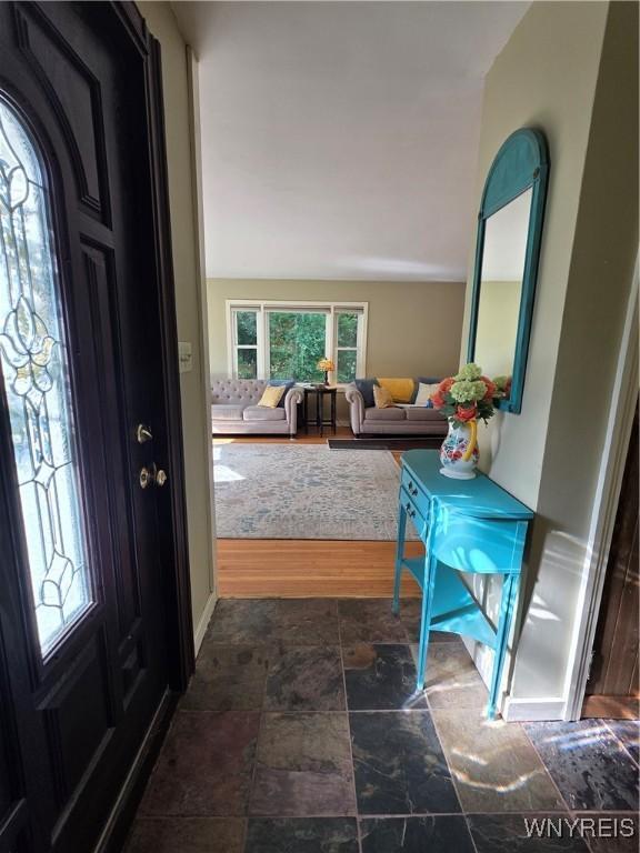 4049 River Rd, Lewiston, NY 14174 - foyer entrance with dark stone finish flooring