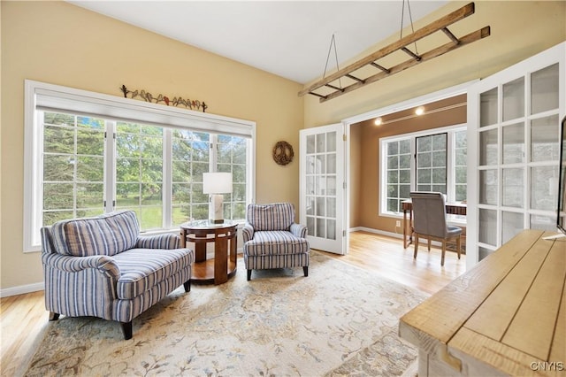 8067 Irish Mist Ln, Manlius, NY 13104 - sitting room featuring wood finished floors and french doors