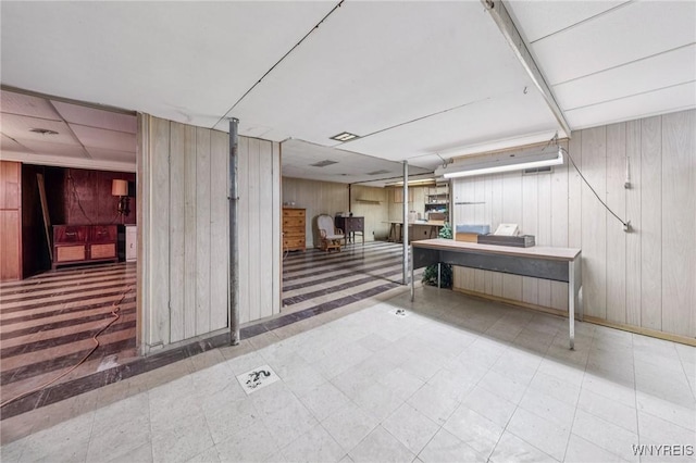 66 Gierlach St, Cheektowaga, NY 14212 - finished below grade area featuring wooden walls and tile patterned floors