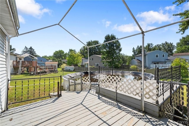 5539 Taormina Dr, Clay, NY 13041 - deck with a lawn and a residential view