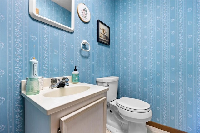 7980 Cedarwood Dr, Rome, NY 13440 - bathroom with vanity and wallpapered walls