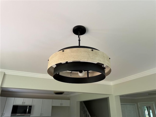 11948 River Rd, Corning, NY 14830 - detailed view of stainless steel microwave and crown molding