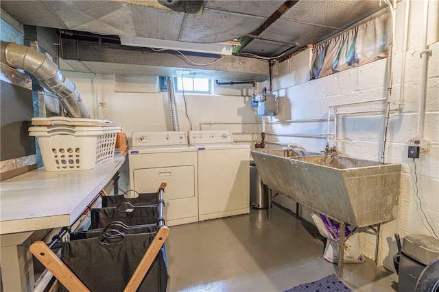 189 Hoover Rd, Irondequoit, NY 14617 - basement with washer and clothes dryer and concrete block wall