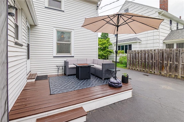 189 Hoover Rd, Irondequoit, NY 14617 - deck with an outdoor living space with a fire pit
