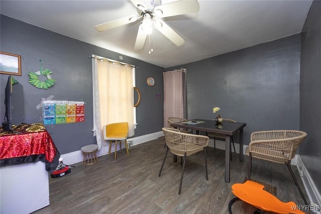 2906 Pine Ave, Niagara Falls, NY 14301 - office area with wood finished floors and a ceiling fan