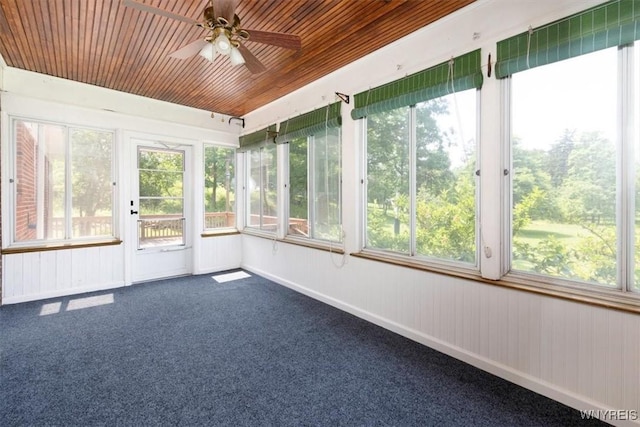 356 Union Rd, West Seneca, NY 14224 - unfurnished sunroom with ceiling fan and plenty of natural light