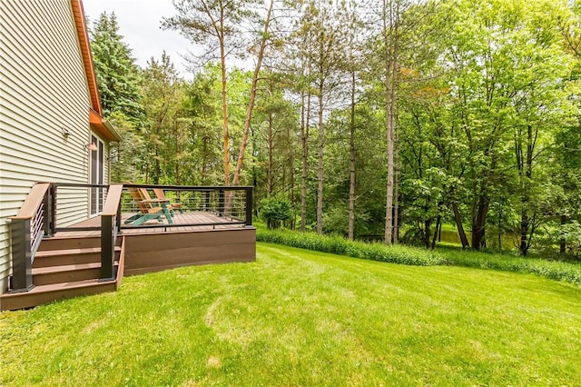 1537 Cranberry Pond, Victor, NY 14564 - view of grassy yard featuring a wooden deck