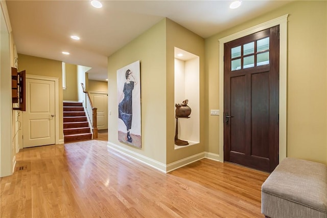 1537 Cranberry Pond, Victor, NY 14564 - entryway with stairs, recessed lighting, and light wood-type flooring