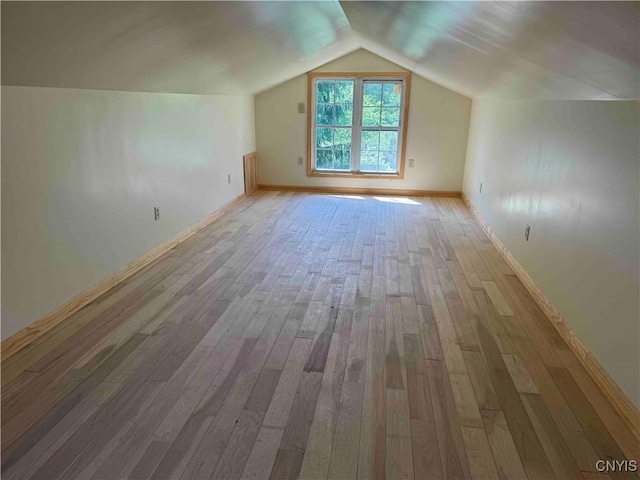 108 Linlyco Lake Rd, New Albion, NY 14719 - bonus room featuring wood-type flooring and vaulted ceiling