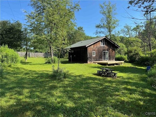 108 Linlyco Lake Rd, New Albion, NY 14719 - view of yard featuring a wooden deck