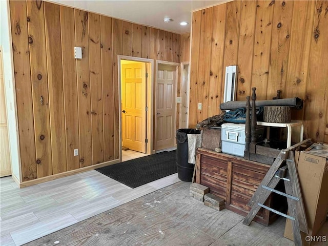 108 Linlyco Lake Rd, New Albion, NY 14719 - home office with wooden walls and wood finished floors