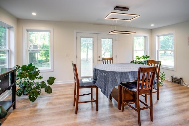 47 Stonington Dr, Pittsford, NY 14534 - dining room featuring french doors, light wood-type flooring, and recessed lighting