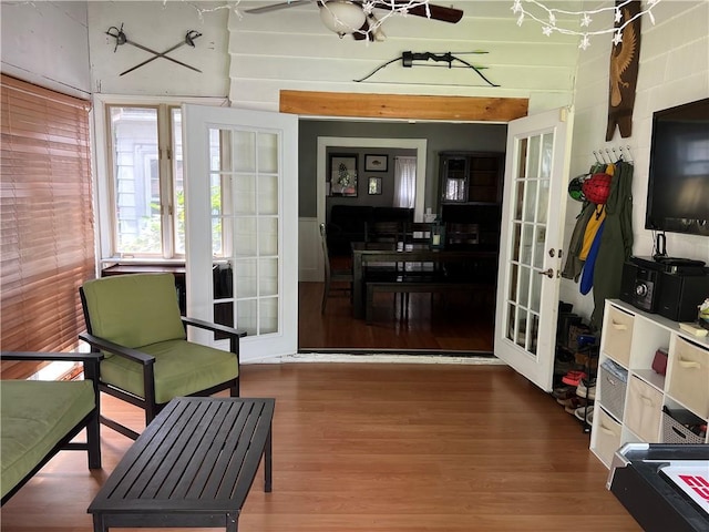 78 Falleson Rd, Rochester, NY 14612 - living area featuring wood finished floors and french doors