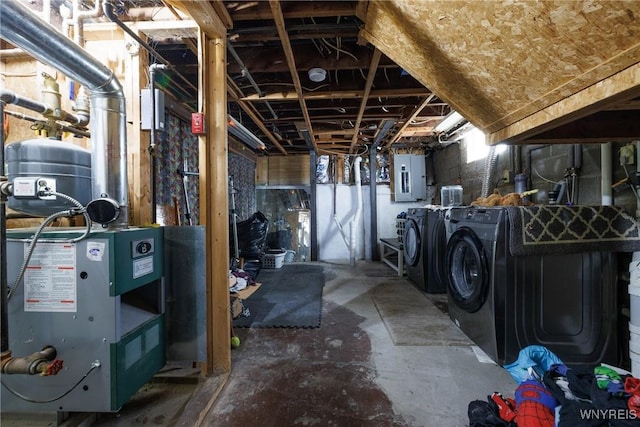 39 Colonial Ave, Lancaster, NY 14086 - unfinished below grade area with washing machine and clothes dryer and electric panel