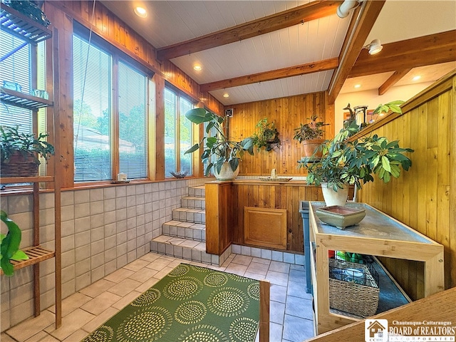 24 W 2nd St, Westfield, NY 14787 - sunroom / solarium with beam ceiling and a sink