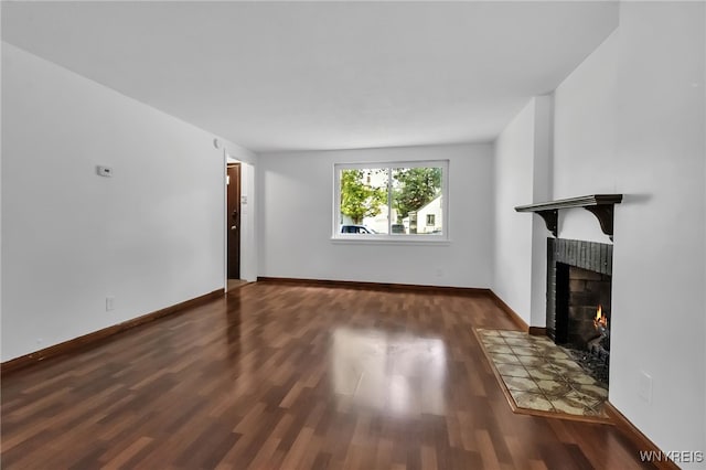 1335 James Ave, Niagara Falls, NY 14305 - unfurnished living room with a fireplace and wood finished floors