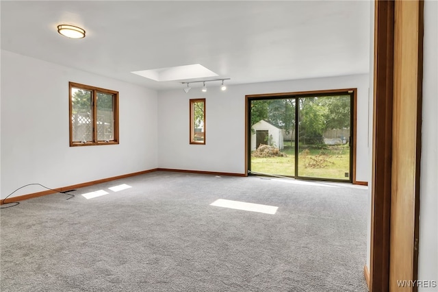 1335 James Ave, Niagara Falls, NY 14305 - carpeted empty room featuring a skylight and rail lighting