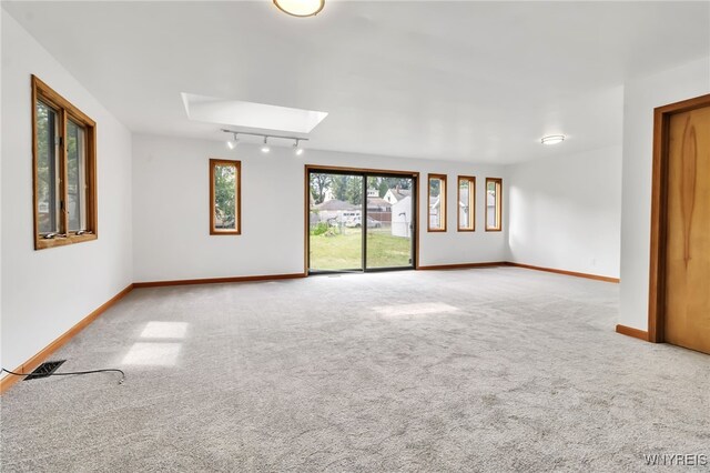 1335 James Ave, Niagara Falls, NY 14305 - carpeted spare room with a skylight and rail lighting