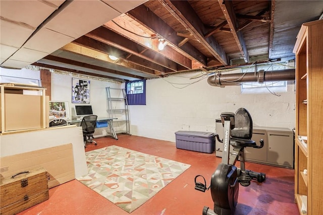 54 Covington Rd, Irondequoit, NY 14617 - workout room featuring concrete block wall